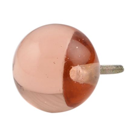 Peach Pink Round Glass Drawer Knob Online